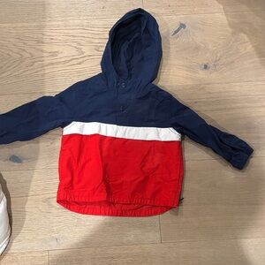 GAP Kids Navy and Red Hooded Sweatshirt
